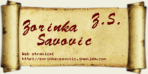 Zorinka Savović vizit kartica